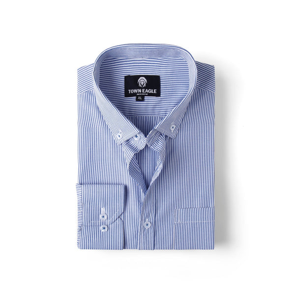 قميص مستورد مقلم - ازرق - QA-215