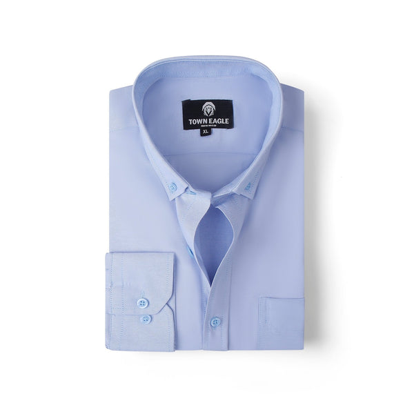 قميص اكسفورد بكم  - لبني