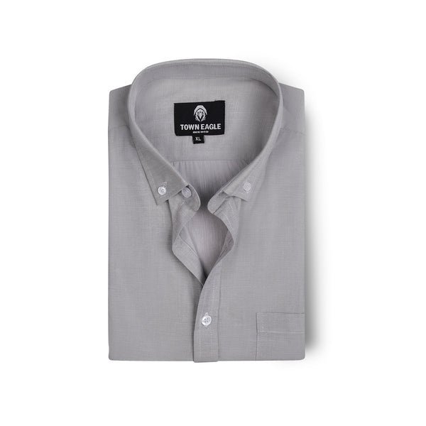 قميص قطن ساده - رصاصي - QA-245