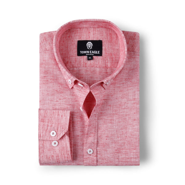 قميص رجالي كتان - روز - QA-250