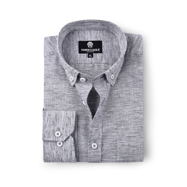 قميص رجالي كتان - رصاصي - QA-250